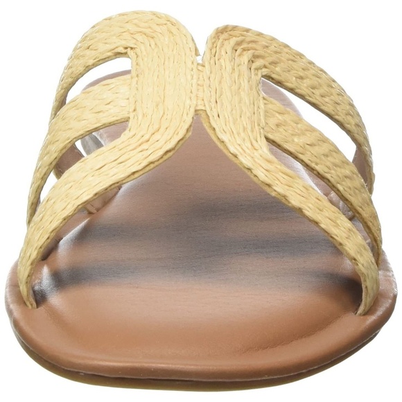 The Drop Monika Raffia Fashion Slip On Flat H-Band Slide All Seasons Sandals NIB - Picture 2 of 4